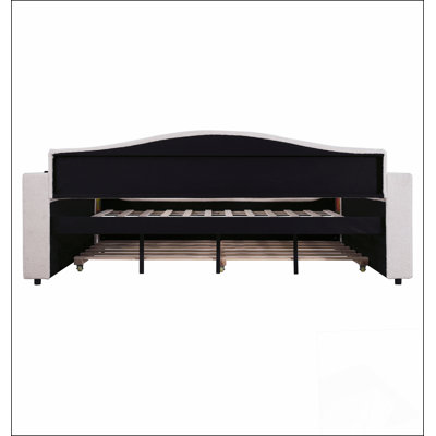 Lit de jour rembourré avec accoudoirs de rangement, lit gigogne et dernier système audio Bluetooth intégré pour un confort moderne