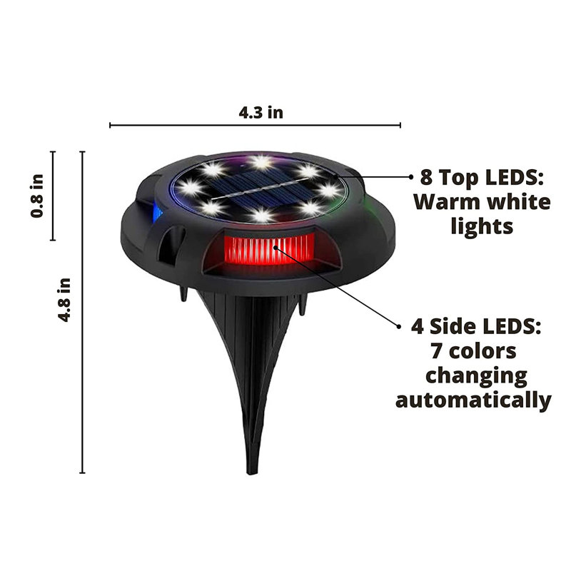 12 lumières solaires au sol à DEL extérieures imperméables pour la décoration de jardin