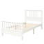 Lit plateforme simple en bois blanc avec tête de lit et support à 10 lattes, aucun sommier requis, lattes