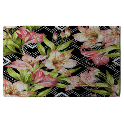 Cotton Floral Waffle Kitchen Towel