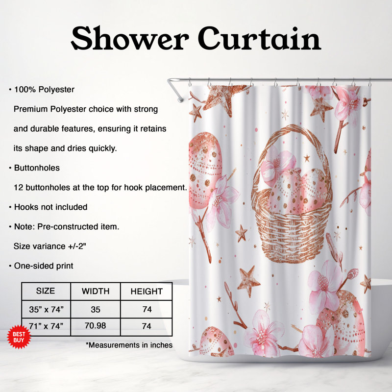 Blush Bunny - Premium Shower Curtain 122, 74"H x 71"W
