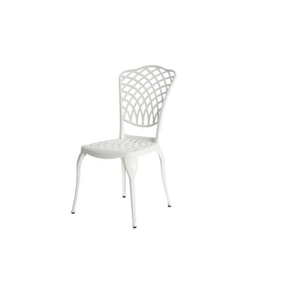 Ensemble bistro 3 pièces de mobilier de patio en fonte d'aluminium antirouille 2 chaises et 1 table ronde d'extérieur, jardin, patio, balcon, blanc