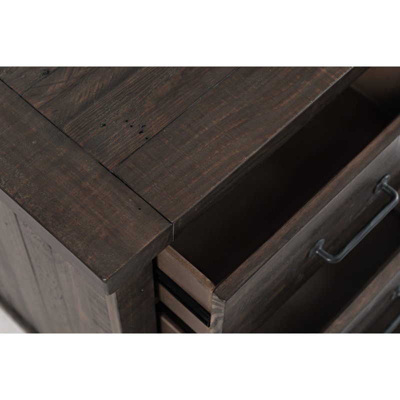 25'' W Plywood / Laminate Board Nightstand, Barnwood Brown