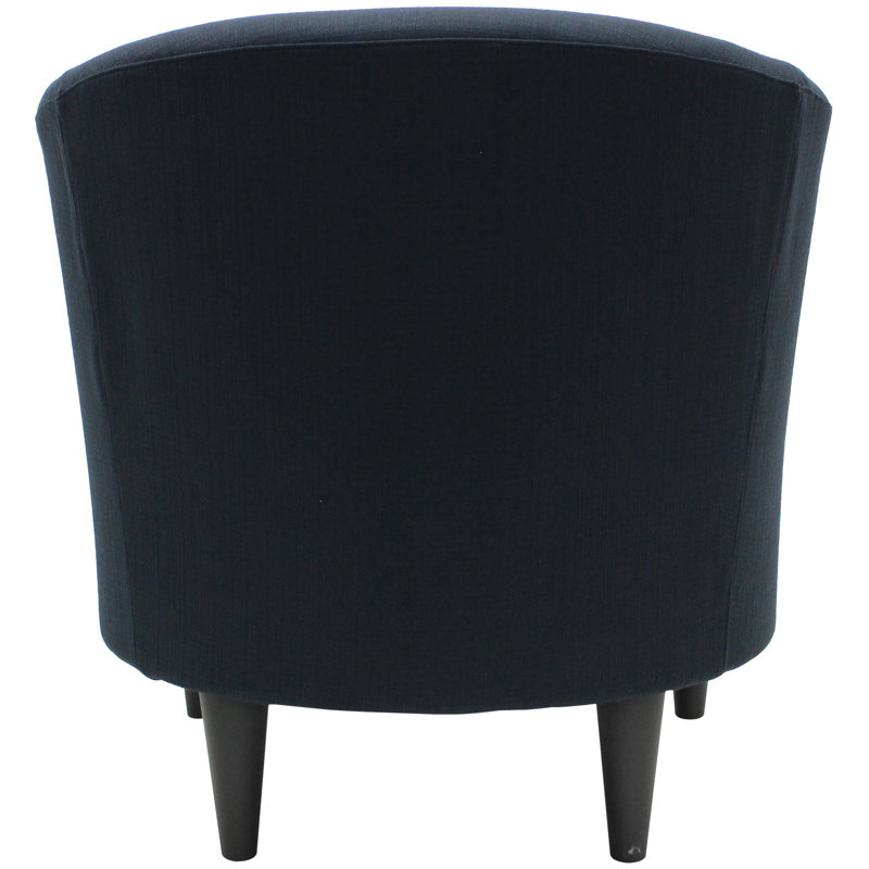 Kronos Upholstered Barrel Chair, Klein Midnight Basketweave, Black