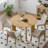 30“H Round Wood Dining Table Kitchen Table with 4 Legs-1933433799-1933433798