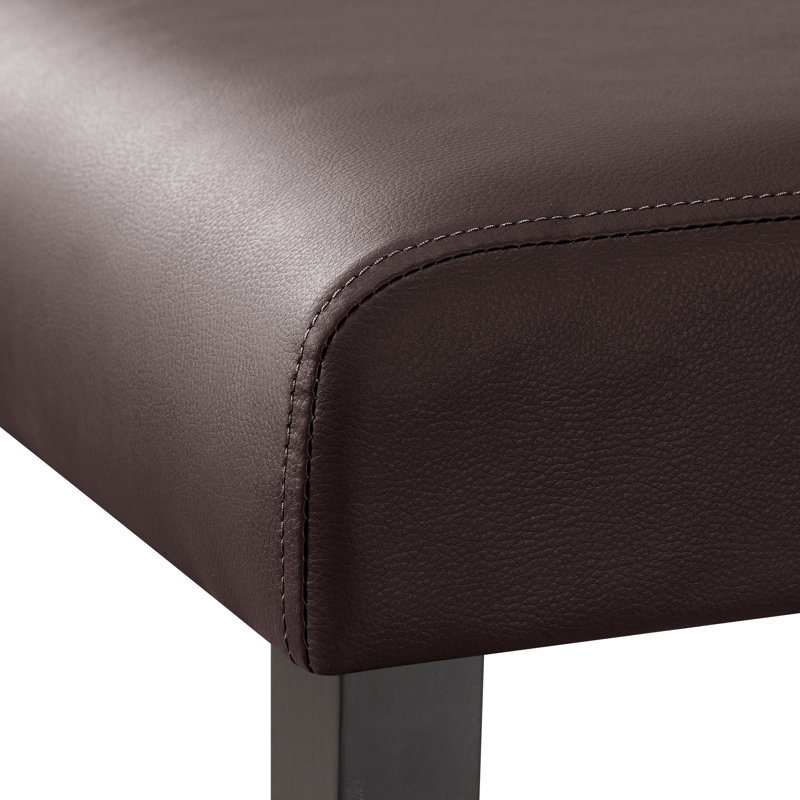 Modern Faux Leather Waterproof Upholstered Dining Chair, Brown
