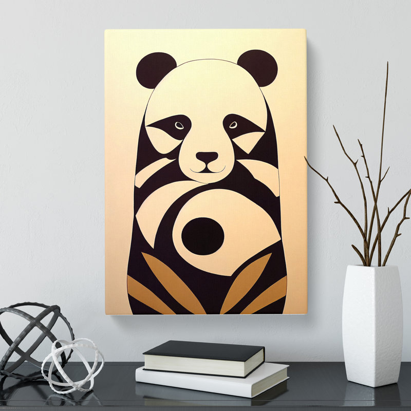 CAN-V0523-1717X Panda Abstract Design - Wrapped Canvas Print, 50cm H x 35cm W