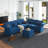 Ahren Velvet Reclining L-Shaped Sectional Reversible-1888257180