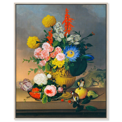 Nature morte avec bouquet d'art mural rétro par Art Remedy