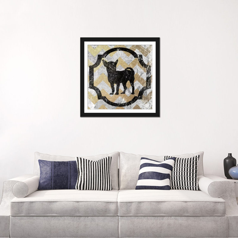 5by5collective «Chihuahua», impression sur toile tendue, H 24 po x l 24 po x P 1 po, Papier beaux-arts encadré noir, Blanc