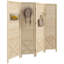 Pegboard Display Room Divider, 4.7' Tall Wood Indoor Portable Folding Privacy Screen, Partition Wall Divider for Home Office, Natural-1325985888-1325985889