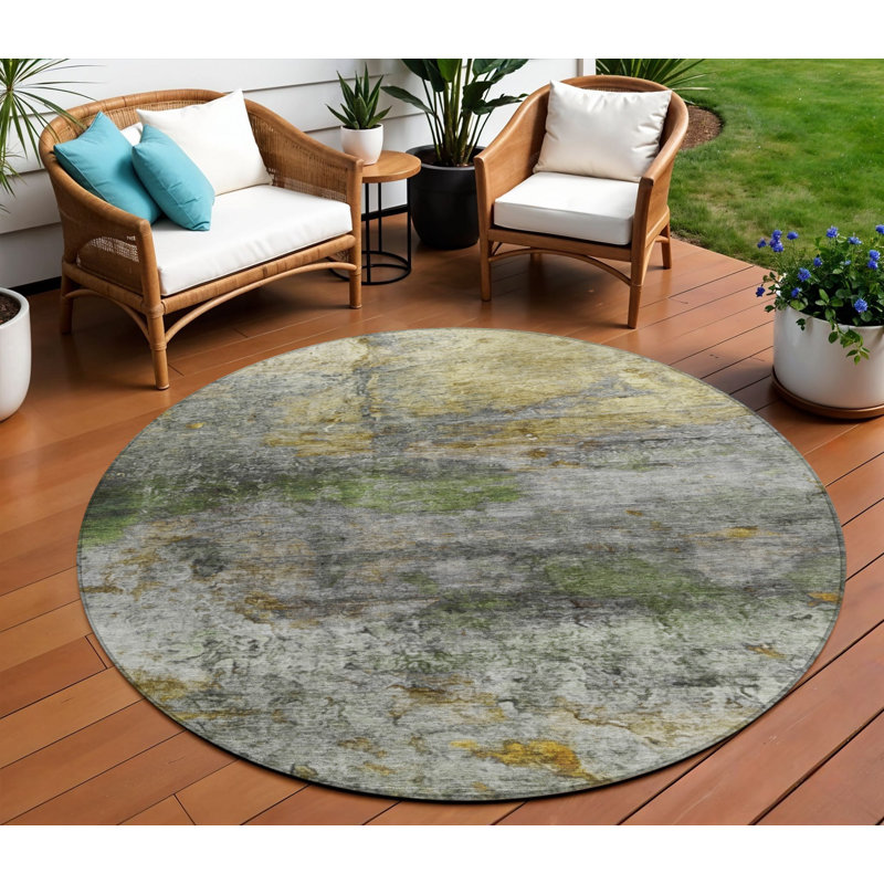 Tapis rond 8 po Olive Green