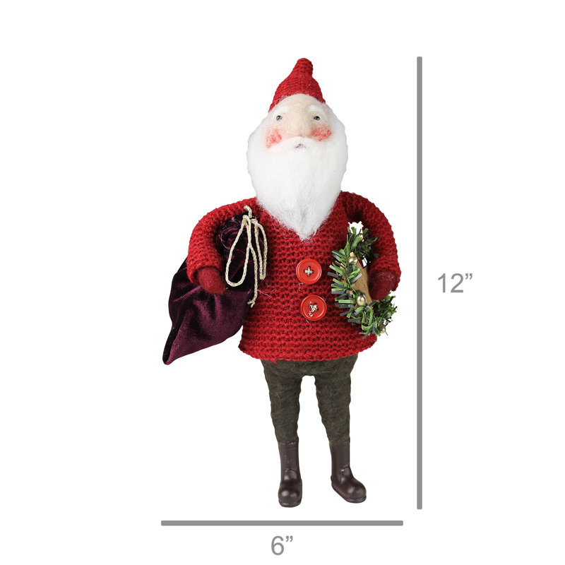 Père Noël avec sac et couronne