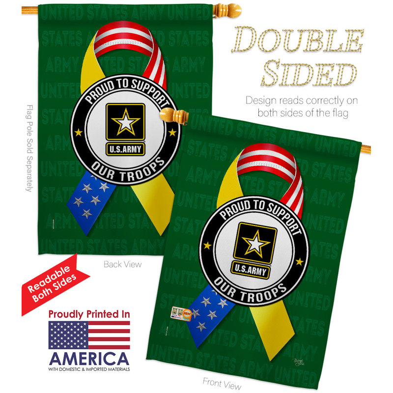 Bannière décorative en polyester / mélange de polyester 40 po x 28 po, Armée