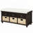 Rustic Storage Bench with 3 Drawers and 3 Rattan Baskets-180197936