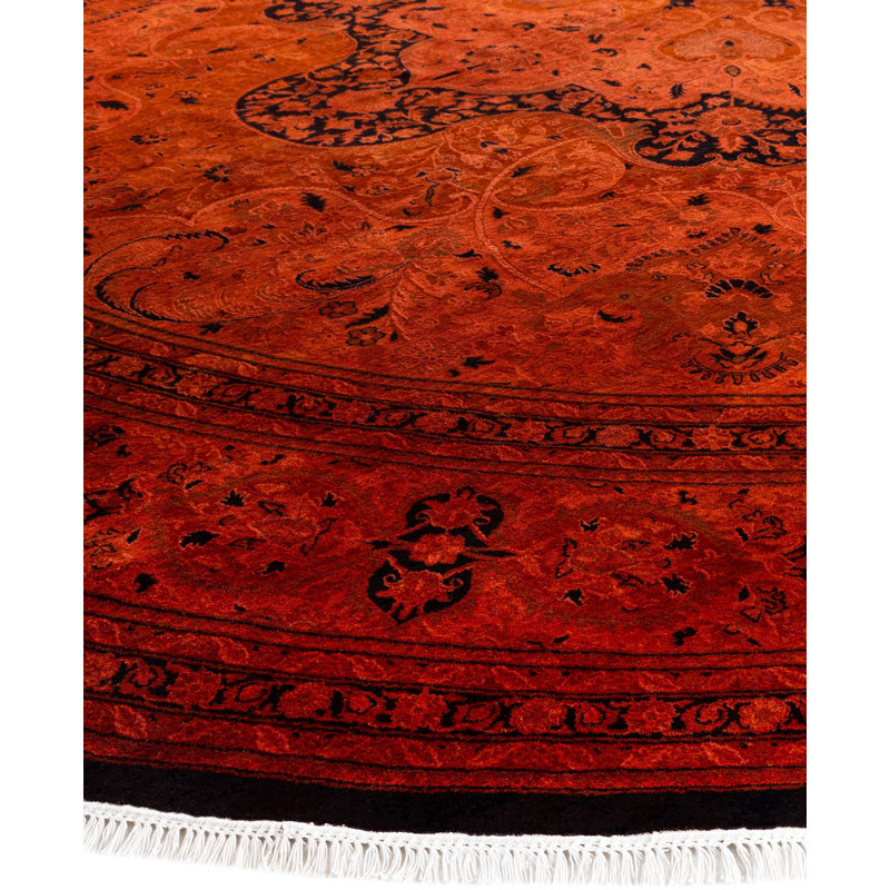 Huckstep One-of-a-Kind 12' 1" X 12' 1" Round Wool Area Rug Orange