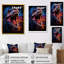 «Colorful Roaring Trex Dinosaur IV» - art mural dinosaure-2004074376-2004074377