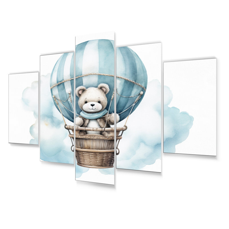 Nursery Bear Cub Children Dreams I - Ensemble de décoration murale pour enfants en métal