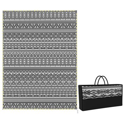 Tapis d'extérieur lumineux réversible en PP 12 x 9 pi