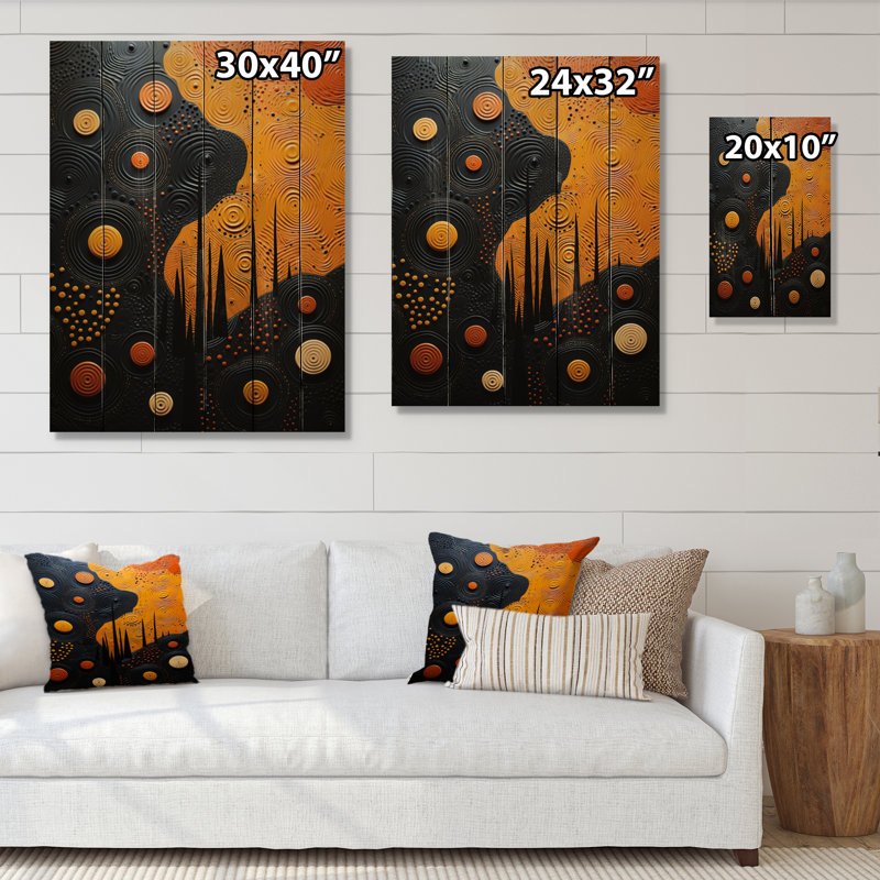 Jasee, tribus d'Afrique, motifs sacrés IV sur bois, H 20 po x l 10 po x P 0,78 po