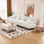 Canapé modulaire 4 places avec accoudoirs traversins, canapé en chenille-863776224