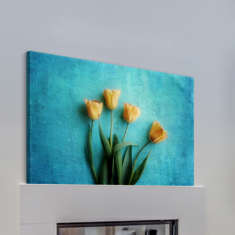Yellow Tulips by Sylvia Cook - Wrapped Canvas Print, 51cm H x 76cm W x 4cm D
