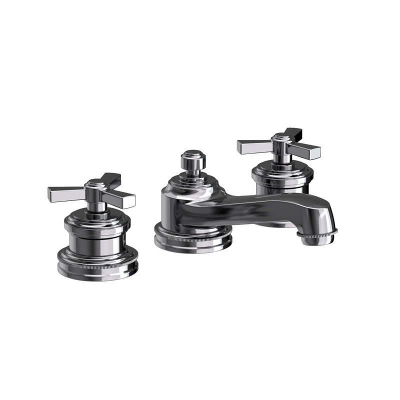 Miro Widespread Bathroom Faucet with Drain Assembly, Midnight Chrome