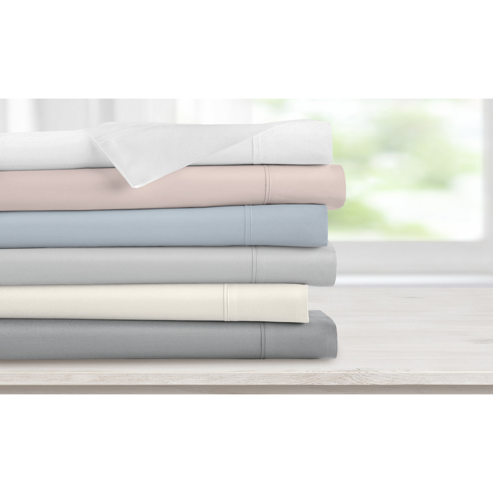 Rience Cotton Flannel Sheet Set, White, Full