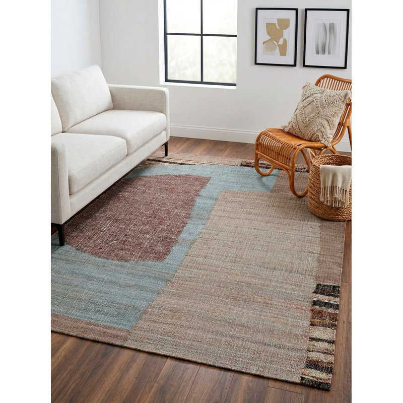 Aquila Abstract Area Rug in Natural Brown, Rectangle 10' x 14'