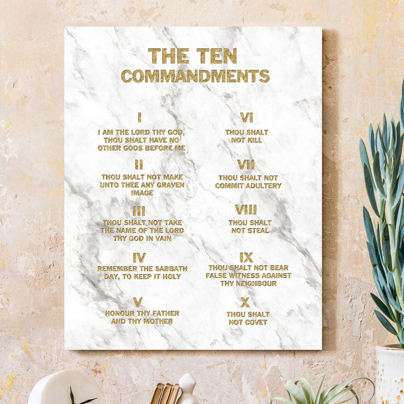 Les dix commandements (texture blanche), estampe numérique sur toile pour la décoration intérieure