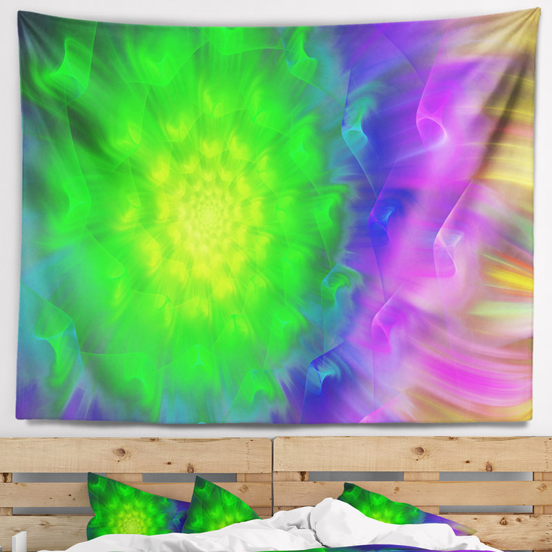 Tapisserie pissenlit vert spectaculaire floral, H 32 po x l 39 po