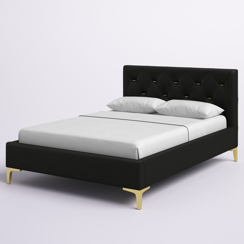 Lit plateforme tapissier double Mimi, Double