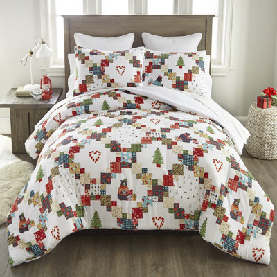 Your Lifestyle by Donna Sharp Holiday Love 3PC Queen Festive Comforter Set