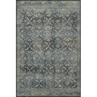 Black Geometric Patterned Washable Woven Base Carpet