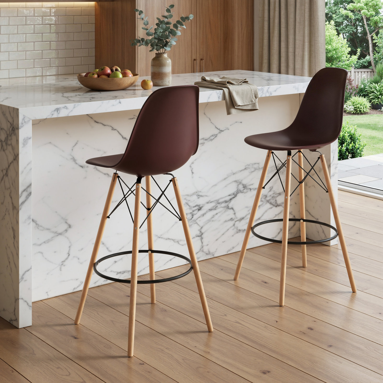 Jordan Bar and Counter Stool, Brown/Natural, Bar Stool (29.5" Seat Height)