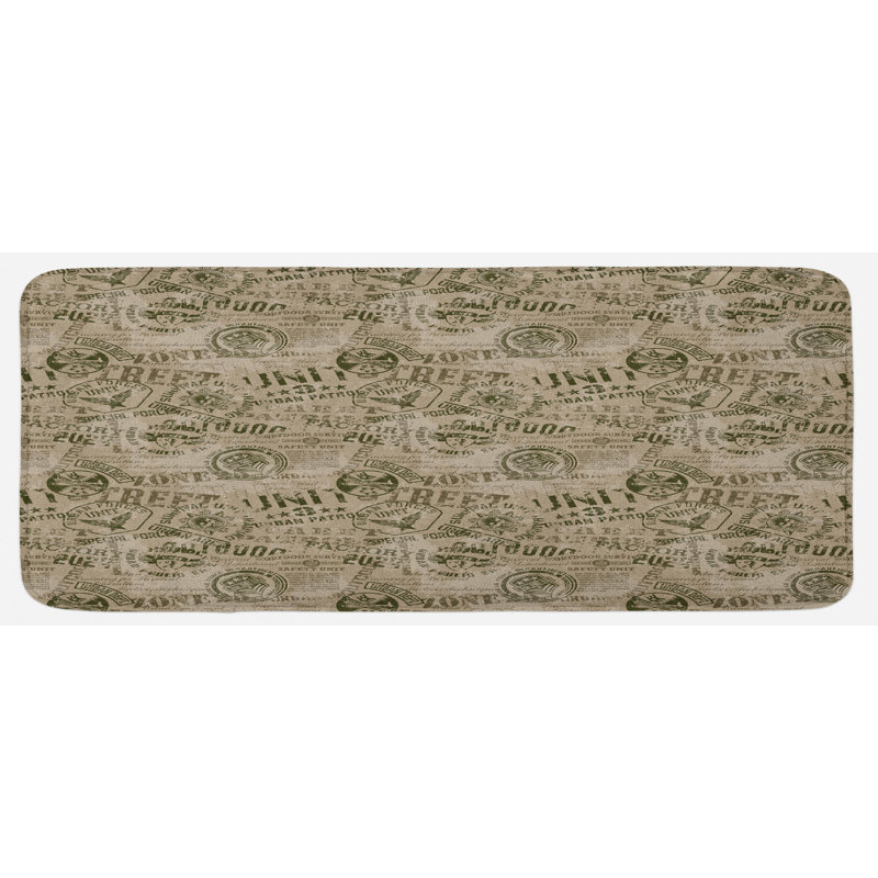 Tapis de cuisine de style uniforme nostalgique pin de différents pays