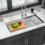 Évier de cuisine encastré de 84 cm (33 po) en composite de quartz blanc avec bonde arrière