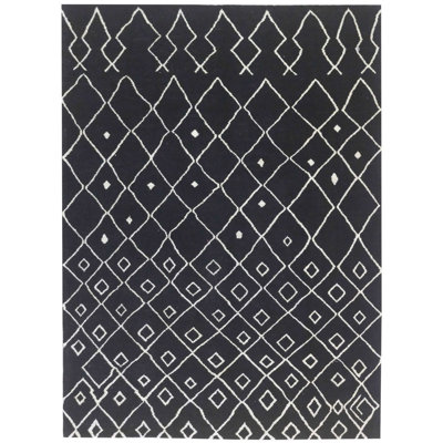Rectangle 202 cm x 290 cm Geometric Hand Knotted Area Rug