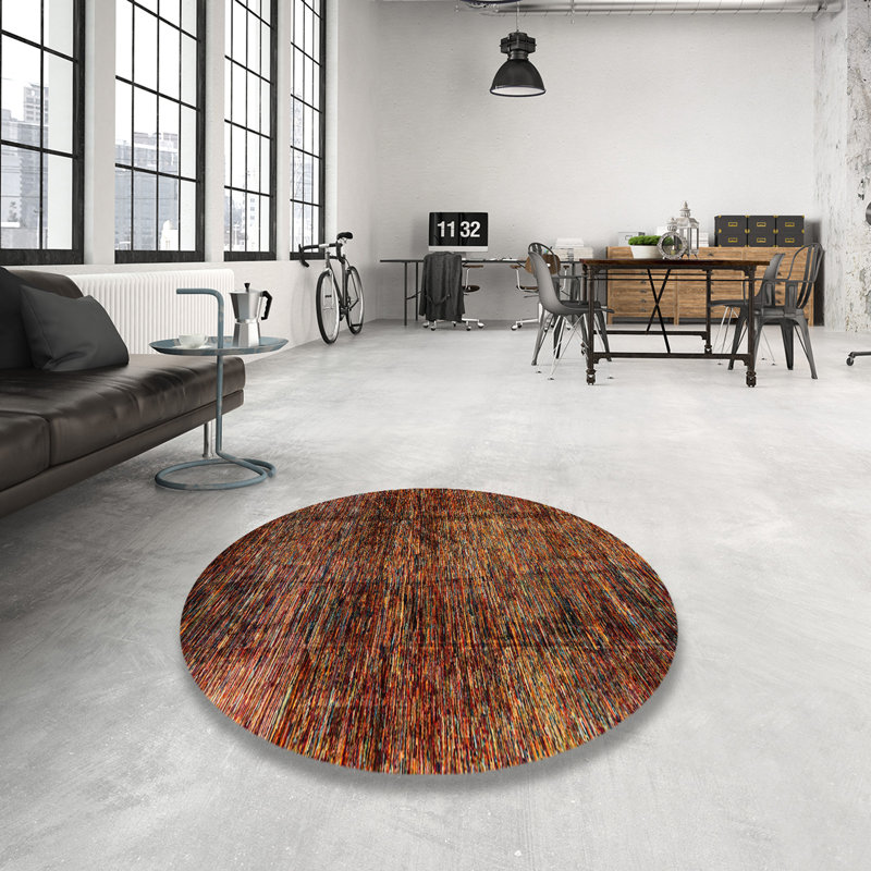 Tapis abstrait moderne 3319ABS3321, Rond 7 pi