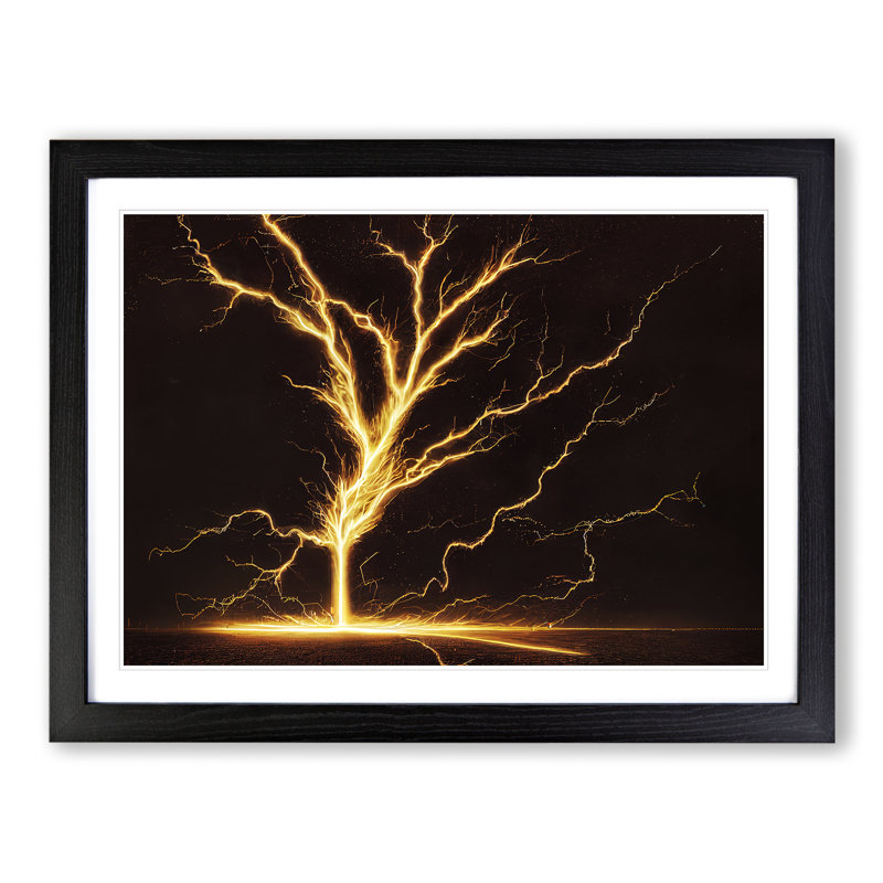 XH1022-3013X Electricity Vol.3 - Single Picture Frame Print, Black, 25cm H x 34cm W x 2cm D