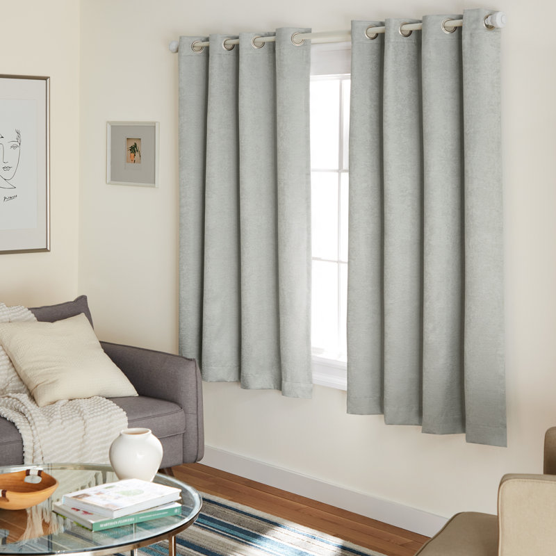 Phillipa Thermal Room Darkening Curtain, Silver, 52" W x 63" L