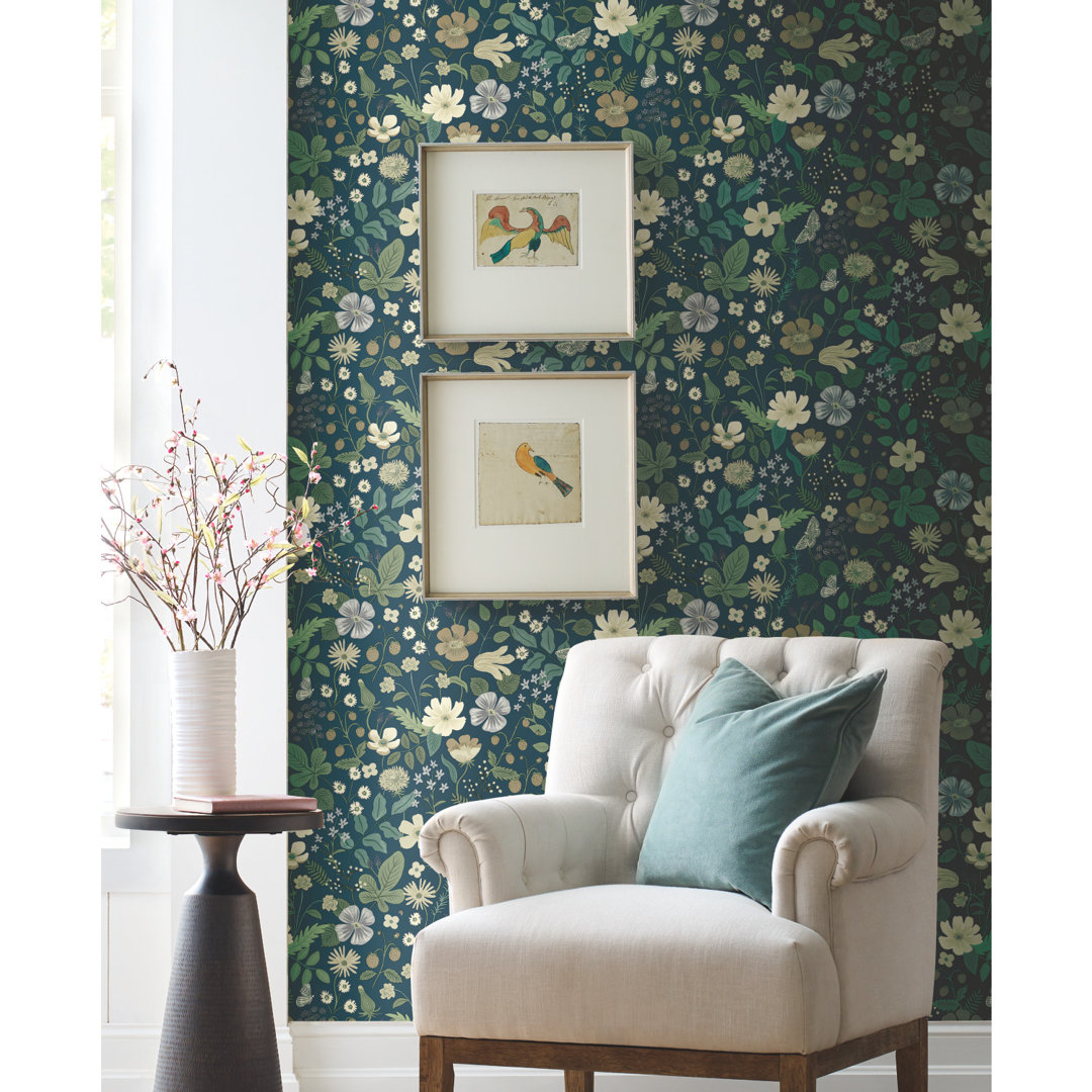 Rifle Paper Co. Strawberry Fields 27" L x 27" W Smooth Wallpaper Roll Rifle Paper Co. 