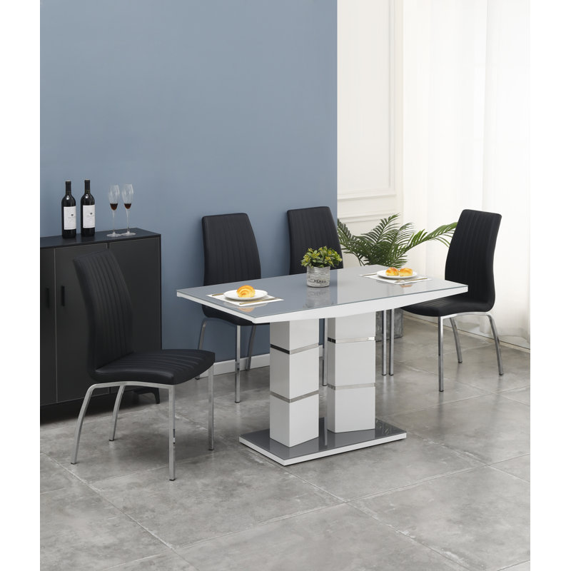 Danby 4 - Person Dining Set, Grey, Black