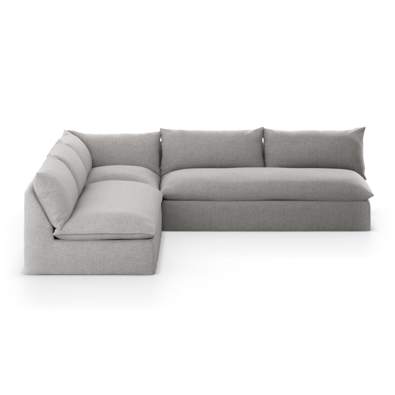 Canapé modulaire d'extérieur de 114 po avec coussins Inali, Gris