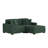 3 - Piece Upholstered Hunter Green Corduroy Modular Sectional Sofa with Pillow Back and Removable Ottoman-87307124-87307144