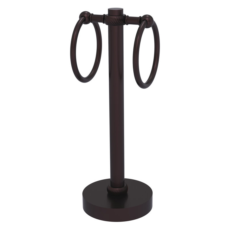 Porte-serviettes invité 2 anneaux, Bronze antique