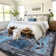 Machine Washable Rug with Rubber Backing for Living Room Modern Non-Slip Dining Room Rug Easy-Cleaning Geometric Floor Carpet for Bedroom Hallway Kitchen Office Playroom