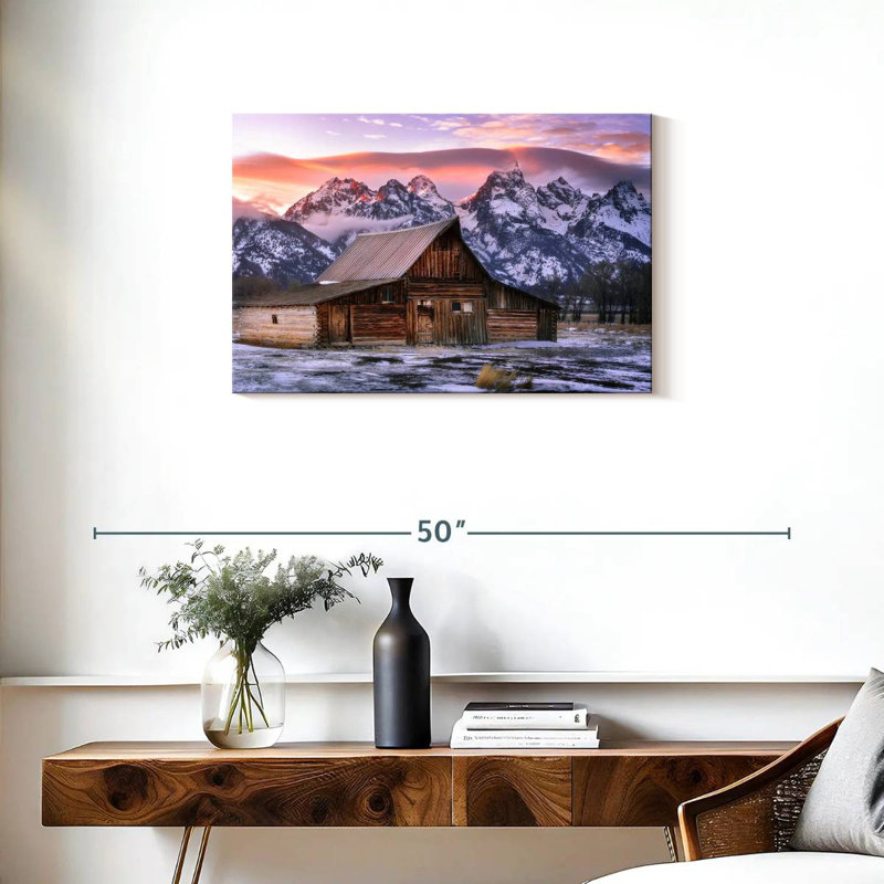 Lilie Moulton Barn In Winter, 20" H x 30" W