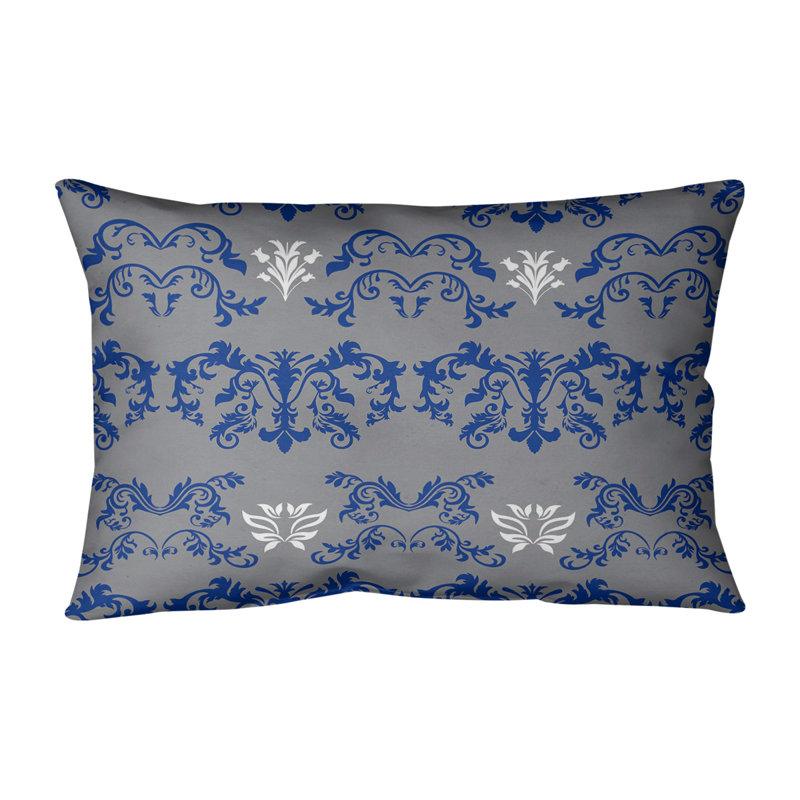 Housse de coussin Football Baroque, Bleu / argent / blanc, Poly sergé