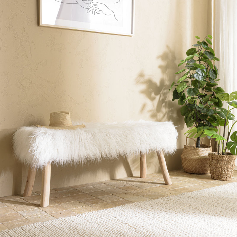 Amryis Faux Fur Bench
